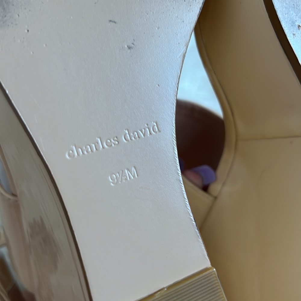 Charles David Women's Jordan Patent Leather Platform Wedge Sandals. Size 9.5 - Picture 9 of 9